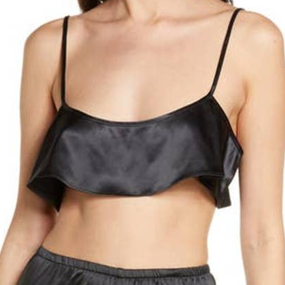 Skims Women's Woven Shine Collection Satin Camisole | Onyx NWT Size XXS